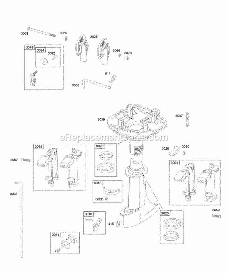 Drive Shaft Housing Diagram and Parts List for AA0201-0101-01  Briggs and Stratton Engine